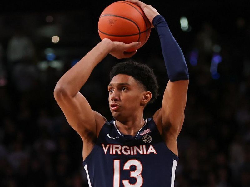 Jan 20, 2024; Atlanta, Georgia, USA; Virginia Cavaliers guard Ryan Dunn (13) shoots against the Georgia Tech Yellow Jackets in the first half at McCamish Pavilion. Mandatory Credit: Brett Davis-USA TODAY Sports