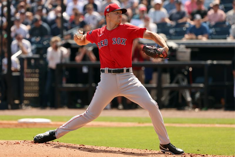 Mar 13, 2024; Tampa, Florida, USA; Boston Red Sox pitcher Nick Pivetta (37) throws a pitch during the first inning against the New York Yankees at George M. Steinbrenner Field. Mandatory Credit: Kim Klement Neitzel-USA TODAY Sports