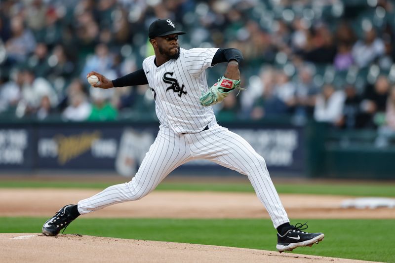 Sep 16, 2023; Chicago, Illinois, USA; Chicago White Sox starting pitcher Touki Toussaint (47) delivers a pitch against the Minnesota Twins during the first inning at Guaranteed Rate Field. Mandatory Credit: Kamil Krzaczynski-USA TODAY Sports