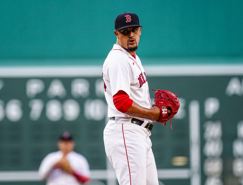 Jul 23, 2023; Boston, Massachusetts, USA; Boston Red Sox starting pitcher Brennan Bernardino (83) throws a pitch against the New York Mets in the first inning at Fenway Park. Mandatory Credit: David Butler II-USA TODAY Sports