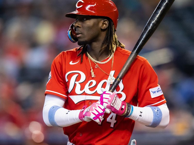 Aug 27, 2023; Phoenix, Arizona, USA; Cincinnati Reds shortstop Elly De La Cruz against the Arizona Diamondbacks at Chase Field. Mandatory Credit: Mark J. Rebilas-USA TODAY Sports