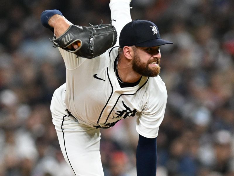 Sep 25, 2024; Detroit, Michigan, USA;  Detroit Tigers pitcher Sean Guenther (73) throws a pitch against the Tampa Bay Rays in the fifth inning at Comerica Park. Mandatory Credit: Lon Horwedel-Imagn Images