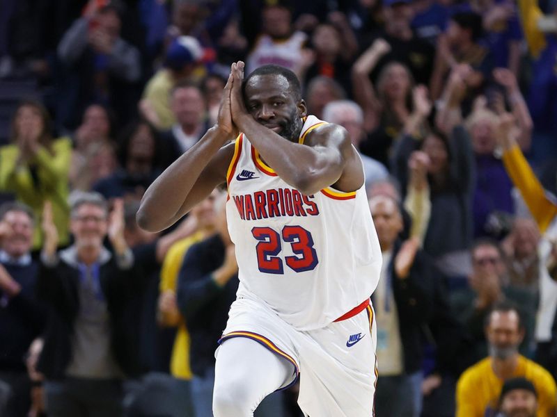 SAN FRANCISCO, CALIFORNIA - DECEMBER 08: Draymond Green #23 of the Golden State Warriors reacts after making a basket in the fourth quarter against the Minnesota Timberwolves at Chase Center on December 08, 2024 in San Francisco, California. NOTE TO USER: User expressly acknowledges and agrees that, by downloading and or using this photograph, User is consenting to the terms and conditions of the Getty Images License Agreement. (Photo by Lachlan Cunningham/Getty Images)