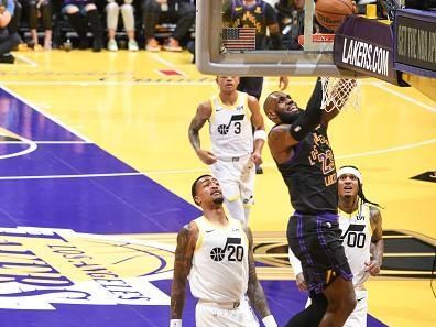 LOS ANGELES, CA - NOVEMBER 21:  LeBron James #23 of the Los Angeles Lakers goes to the basket during the game during the in Season Tournament on November 21, 2023 at Crypto.Com Arena in Los Angeles, California. NOTE TO USER: User expressly acknowledges and agrees that, by downloading and/or using this Photograph, user is consenting to the terms and conditions of the Getty Images License Agreement. Mandatory Copyright Notice: Copyright 2023 NBAE (Photo by Adam Pantozzi/NBAE via Getty Images)