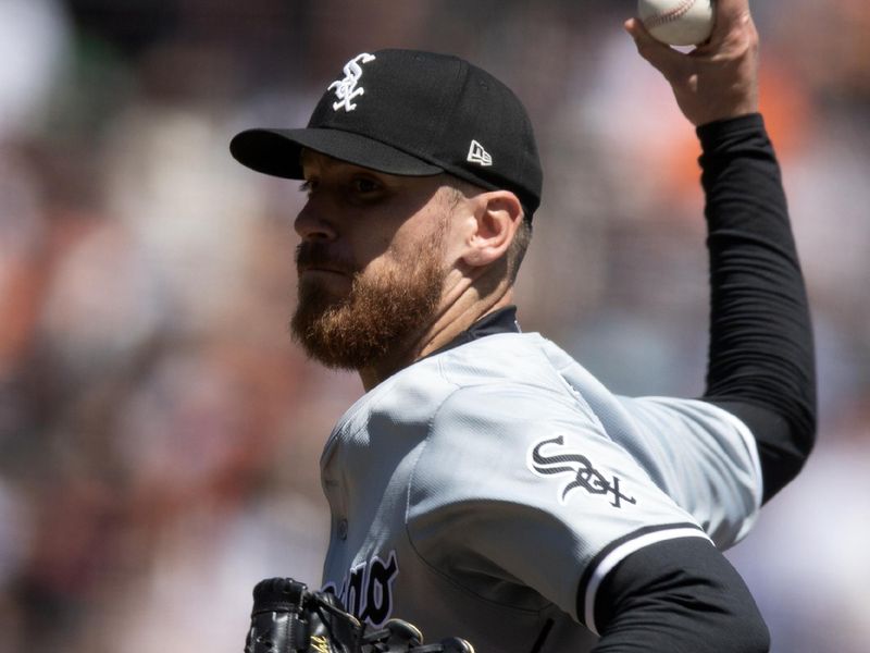 Aug 21, 2024; San Francisco, California, USA; Chicago White Sox pitcher Chad Kuhl (41) delivers a pitch against the San Francisco Giants during the sixth inning at Oracle Park. Mandatory Credit: D. Ross Cameron-USA TODAY Sports