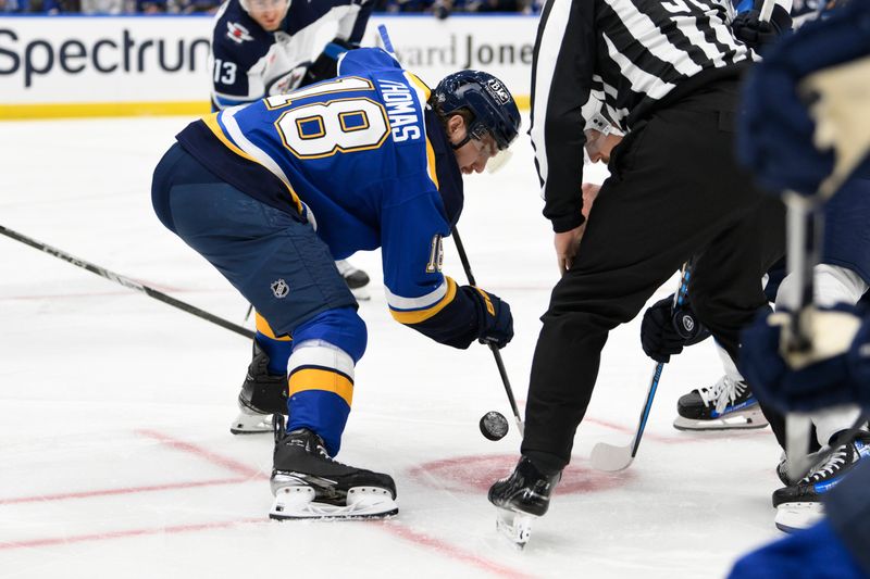 St. Louis Blues Battle Hard but Fall Short Against Winnipeg Jets at Enterprise Center