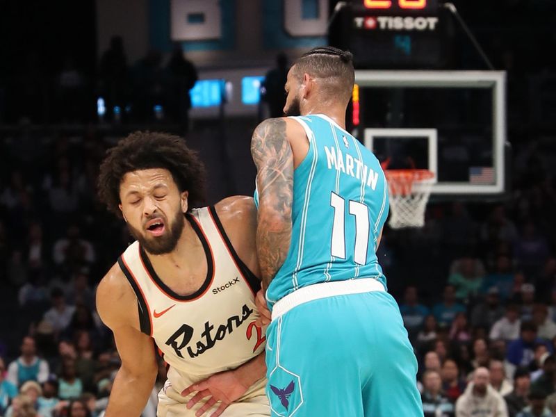 CHARLOTTE, NC -NOVEMBER 21:  Cade Cunningham #2 of the Detroit Pistons dribbles the ball during the game against the Charlotte Hornets on November 21, 2024 at Spectrum Center in Charlotte, North Carolina. NOTE TO USER: User expressly acknowledges and agrees that, by downloading and or using this photograph, User is consenting to the terms and conditions of the Getty Images License Agreement. Mandatory Copyright Notice: Copyright 2024 NBAE (Photo by Brock Williams-Smith/NBAE via Getty Images)