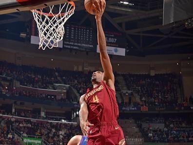 CLEVELAND, OH - NOVEMBER 19: Evan Mobley #4 of the Cleveland Cavaliers shoots the ball during the game against the Denver Nuggets on November 19, 2023 at Rocket Mortgage FieldHouse in Cleveland, Ohio. NOTE TO USER: User expressly acknowledges and agrees that, by downloading and/or using this Photograph, user is consenting to the terms and conditions of the Getty Images License Agreement. Mandatory Copyright Notice: Copyright 2023 NBAE (Photo by David Liam Kyle/NBAE via Getty Images)