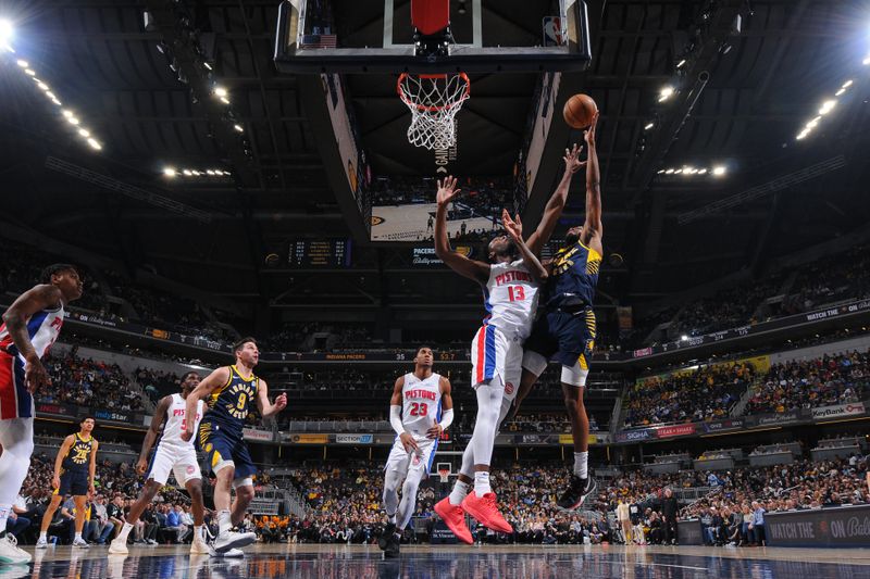 INDIANAPOLIS, IN - FEBRUARY 22:  Isaiah Jackson #22 of the Indiana Pacers goes to the basket during the game on February 22, 2024 at Gainbridge Fieldhouse in Indianapolis, Indiana. NOTE TO USER: User expressly acknowledges and agrees that, by downloading and or using this Photograph, user is consenting to the terms and conditions of the Getty Images License Agreement. Mandatory Copyright Notice: Copyright 2024 NBAE (Photo by Ron Hoskins/NBAE via Getty Images)