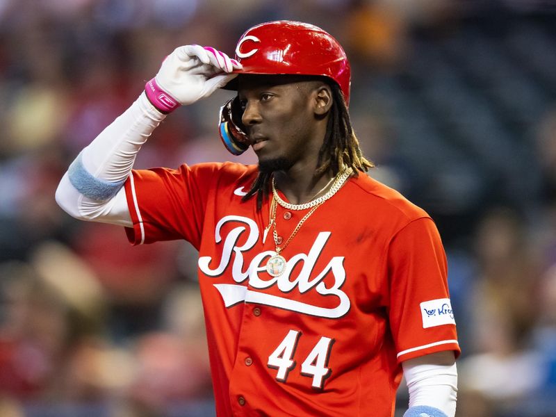 Aug 27, 2023; Phoenix, Arizona, USA; Cincinnati Reds shortstop Elly De La Cruz against the Arizona Diamondbacks at Chase Field. Mandatory Credit: Mark J. Rebilas-USA TODAY Sports