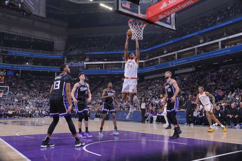 SACRAMENTO, CA - MARCH 7: Devin Vassell #24 of the San Antonio Spurs dunks the ball during the game against the Sacramento Kings on March 7, 2024 at Golden 1 Center in Sacramento, California. NOTE TO USER: User expressly acknowledges and agrees that, by downloading and or using this Photograph, user is consenting to the terms and conditions of the Getty Images License Agreement. Mandatory Copyright Notice: Copyright 2024 NBAE (Photo by Rocky Widner/NBAE via Getty Images)