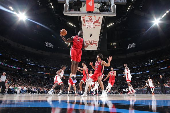 NEW ORLEANS, LA - DECEMBER 23: Zion Williamson #1 of the New Orleans Pelicans grabs the rebound during the game against the Houston Rockets on December 23, 2023 at the Smoothie King Center in New Orleans, Louisiana. NOTE TO USER: User expressly acknowledges and agrees that, by downloading and or using this Photograph, user is consenting to the terms and conditions of the Getty Images License Agreement. Mandatory Copyright Notice: Copyright 2023 NBAE (Photo by Layne Murdoch Jr./NBAE via Getty Images)