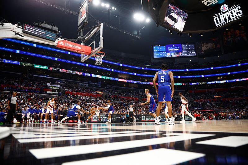 LOS ANGELES, CALIFORNIA - OCTOBER 25:  A general view of play between the Portland Trail Blazers and the LA Clippers in the second half at Crypto.com Arena on October 25, 2023 in Los Angeles, California.  NOTE TO USER: User expressly acknowledges and agrees that, by downloading and/or using this photograph, user is consenting to the terms and conditions of the Getty Images License Agreement. (Photo by Ronald Martinez/Getty Images)