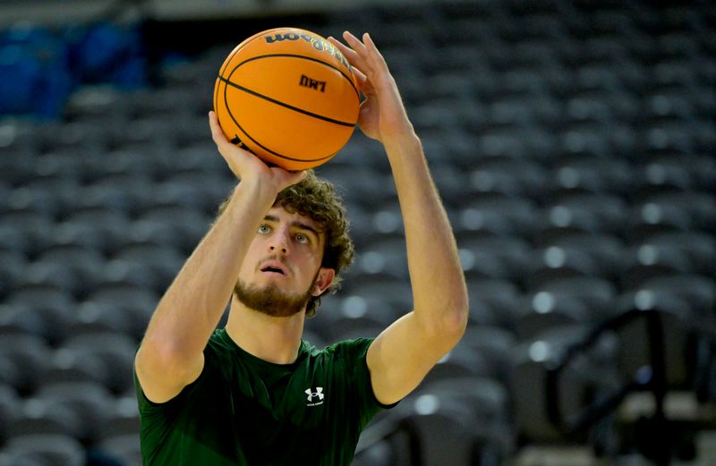 Dec 22, 2023; Los Angeles, California, USA; Colorado State Rams forward Kyle Evans (32) warms up prior to the game against the Loyola Marymount Lions at Gersten Pavilion. Mandatory Credit: Jayne Kamin-Oncea-USA TODAY Sports