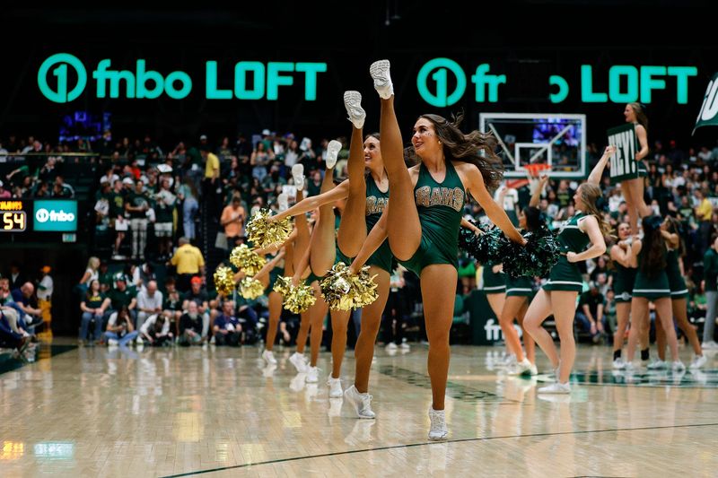 Mar 2, 2024; Fort Collins, Colorado, USA; Colorado State Rams dancers perform in the second half against the Wyoming Cowboys at Moby Arena. Mandatory Credit: Isaiah J. Downing-USA TODAY Sports