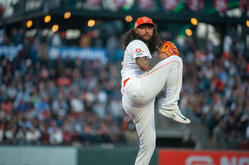 Aug 15, 2023; San Francisco, California, USA;  San Francisco Giants relief pitcher Sean Manaea (52) throws a pitch during the fifth inning at Oracle Park. Mandatory Credit: Ed Szczepanski-USA TODAY Sports