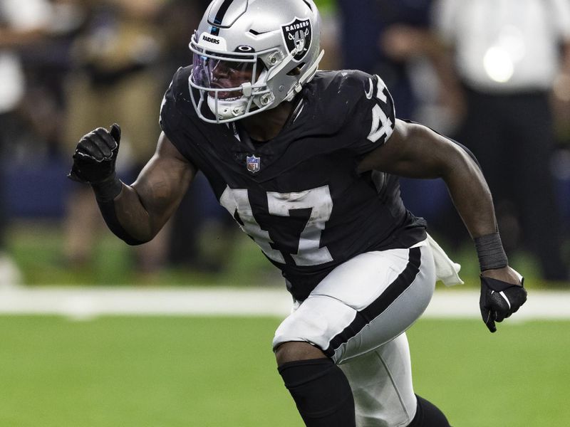 Las Vegas Raiders running back Sincere McCormick (47) is seen during the second half of an NFL football game against the Dallas Cowboys, Saturday, Aug. 26, 2023, in Arlington, Texas. Dallas won 31-16. (AP Photo/Brandon Wade)