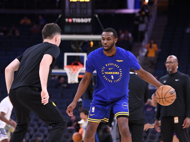 SAN FRANCISCO, CA - OCTOBER 18: Jonathan Kuminga #00 of the Golden State Warriors warms up before the game against the Los Angeles Lakers during a NBA Preseason game on October 18, 2024 at Chase Center in San Francisco, California. NOTE TO USER: User expressly acknowledges and agrees that, by downloading and or using this photograph, user is consenting to the terms and conditions of Getty Images License Agreement. Mandatory Copyright Notice: Copyright 2024 NBAE (Photo by Noah Graham/NBAE via Getty Images)