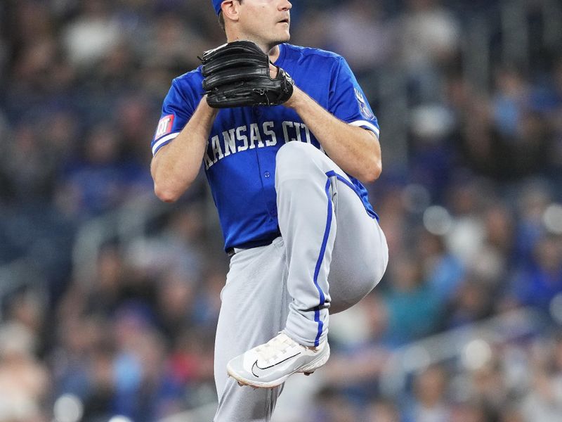 May 1, 2024; Toronto, Ontario, CAN; Kansas City Royals starting pitcher Seth Lugo (67) throws a pitch against the Toronto Blue Jays during the first inning at Rogers Centre. Mandatory Credit: Nick Turchiaro-USA TODAY Sports