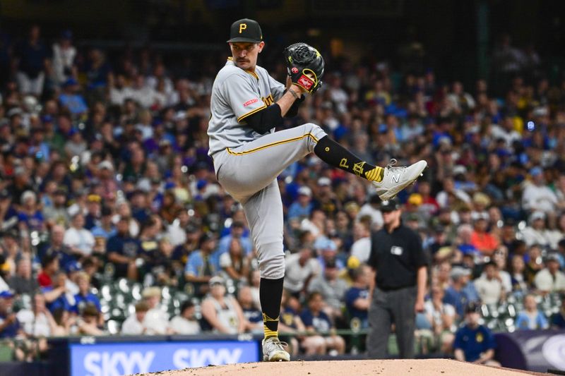 Jun 24, 2025; Milwaukee, Wisconsin, USA; Pittsburgh Pirates starting pitcher Andrew Heaney (45) throws a pitch in the first inning against the Milwaukee Brewers at American Family Field. Mandatory Credit: Benny Sieu-Imagn Images