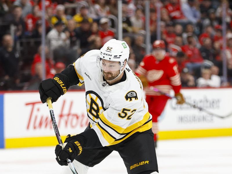 Detroit Red Wings and Boston Bruins trade shots, Bruins cash late at Little Caesars Arena