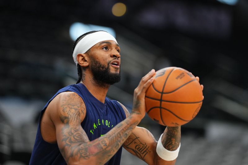 SAN ANTONIO, TX - NOVEMBER 2: Nickeil Alexander-Walker #9 of the Minnesota Timberwolves warms up before the game against the San Antonio Spurs on November 2, 2024 at the Frost Bank Center in San Antonio, Texas. NOTE TO USER: User expressly acknowledges and agrees that, by downloading and or using this photograph, user is consenting to the terms and conditions of the Getty Images License Agreement. Mandatory Copyright Notice: Copyright 2024 NBAE (Photos by Cooper Neill/NBAE via Getty Images)