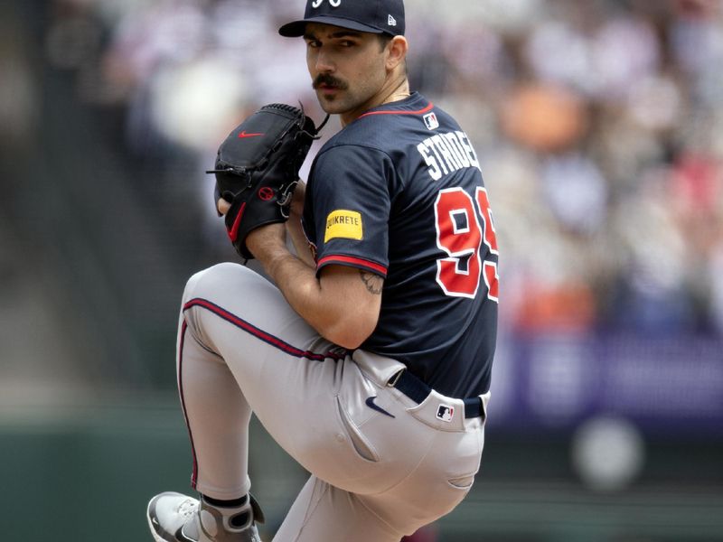 Jun 8, 2025; San Francisco, California, USA; Atlanta Braves starting pitcher Spencer Strider (99) delivers a pitch against the San Francisco Giants during the first inning at Oracle Park. Mandatory Credit: D. Ross Cameron-Imagn Images