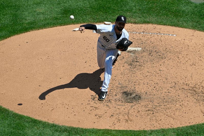 Jul 10, 2024; Chicago, Illinois, USA;  Chicago White Sox pitcher Justin Anderson (60) delivers against the Minnesota Twins during the sixth inning at Guaranteed Rate Field. Mandatory Credit: Matt Marton-USA TODAY Sports