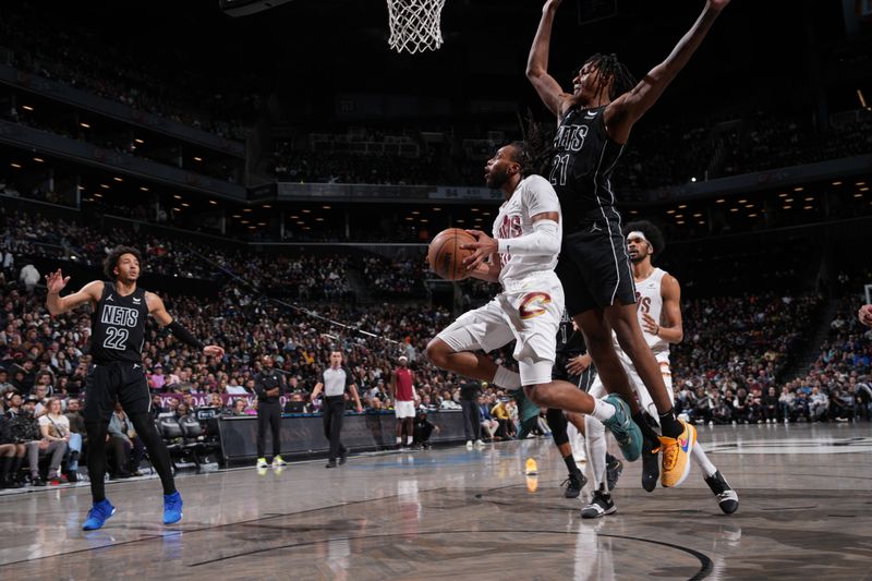 BROOKLYN, NY - FEBRUARY 8: Darius Garland #10 of the Cleveland Cavaliers drives to the basket during the game against the Brooklyn Nets on February 8, 2024 at Barclays Center in Brooklyn, New York. NOTE TO USER: User expressly acknowledges and agrees that, by downloading and or using this Photograph, user is consenting to the terms and conditions of the Getty Images License Agreement. Mandatory Copyright Notice: Copyright 2024 NBAE (Photo by Jesse D. Garrabrant/NBAE via Getty Images)