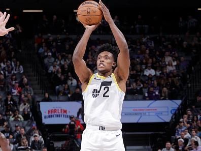 SACRAMENTO, CA - DECEMBER 16: Colin Sexton #2 of the Utah Jazz shoots the ball during the game against the Sacramento Kings on December 16, 2023 at Golden 1 Center in Sacramento, California. NOTE TO USER: User expressly acknowledges and agrees that, by downloading and or using this Photograph, user is consenting to the terms and conditions of the Getty Images License Agreement. Mandatory Copyright Notice: Copyright 2023 NBAE (Photo by Rocky Widner/NBAE via Getty Images)