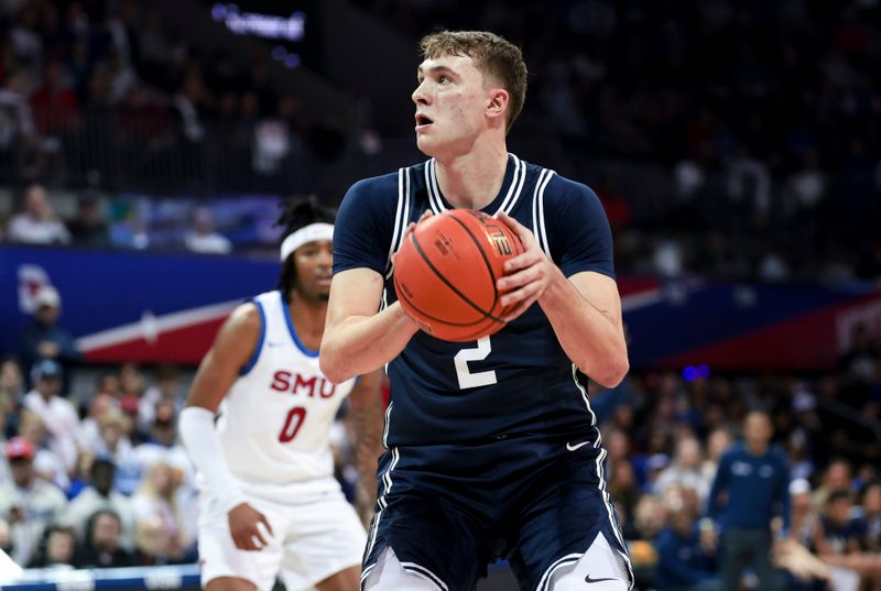 Jan 4, 2025; Dallas, Texas, USA; Duke Blue Devils guard Cooper Flagg (2) looks to shoot during the first half against the Southern Methodist Mustangs at Moody Coliseum. Mandatory Credit: Kevin Jairaj-Imagn Images