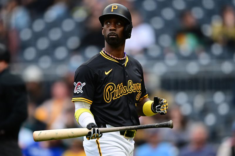 May 3, 2025; Pittsburgh, Pennsylvania, USA; Pittsburgh Pirates right fielder Andrew McCutchen (22) walks to the dugout after striking out during the third inning against the San Diego Padres at PNC Park. Mandatory Credit: David Dermer-Imagn Images