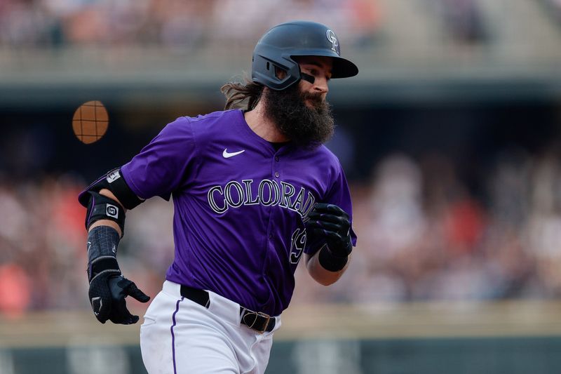 Jul 22, 2024; Denver, Colorado, USA; Colorado Rockies designated hitter Charlie Blackmon (19) rounds the bases on a two run home run in the third inning against the Boston Red Sox at Coors Field. Mandatory Credit: Isaiah J. Downing-USA TODAY Sports