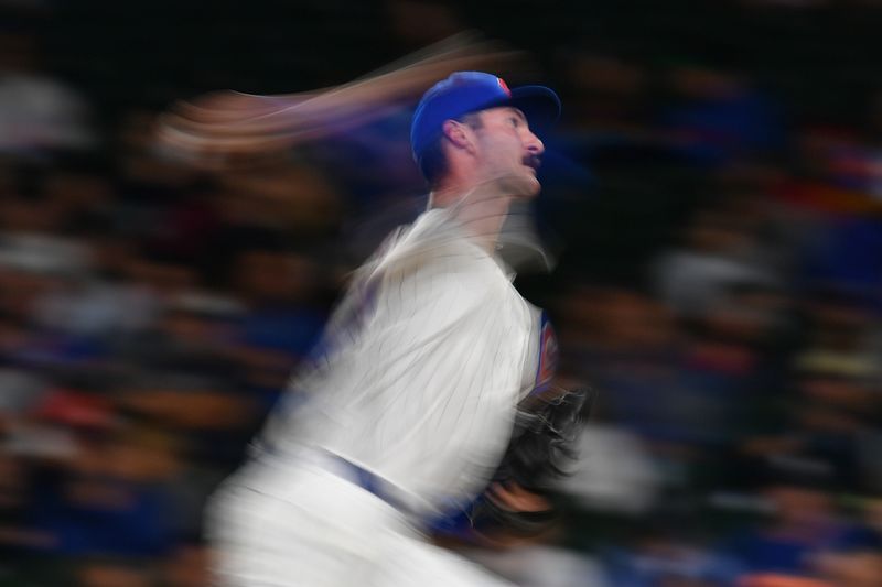 Aug 21, 2024; Chicago, Illinois, USA; Chicago Cubs relief pitcher Jack Neely (47) pitches in his MLB debut during the ninth inning against the Detroit Tigers at Wrigley Field. Mandatory Credit: Patrick Gorski-USA TODAY Sports