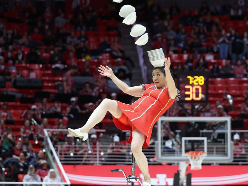 Feb 10, 2024; Salt Lake City, Utah, USA; Red Panda performs during half time of the game between the Utah Utes and the Arizona State Sun Devils at Jon M. Huntsman Center. Mandatory Credit: Rob Gray-USA TODAY Sports