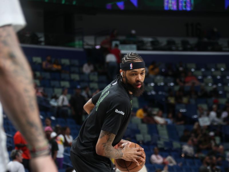 NEW ORLEANS, LA - APRIL 14: Brandon Ingram #14 of the New Orleans Pelicans warms up before the game against the Los Angeles Lakers on April 14, 2024 at the Smoothie King Center in New Orleans, Louisiana. NOTE TO USER: User expressly acknowledges and agrees that, by downloading and or using this Photograph, user is consenting to the terms and conditions of the Getty Images License Agreement. Mandatory Copyright Notice: Copyright 2024 NBAE (Photo by Layne Murdoch Jr./NBAE via Getty Images)