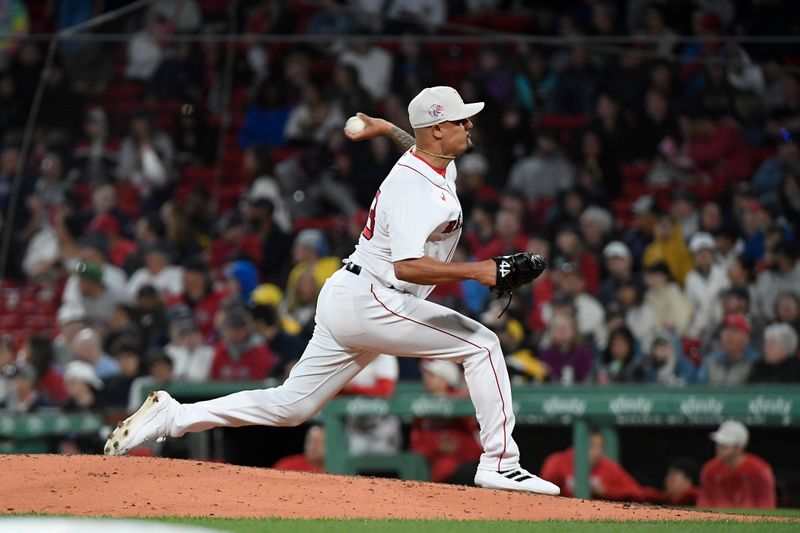 May 14, 2023; Boston, Massachusetts, USA; Boston Red Sox relief pitcher Brennan Bernardino (83) pitches against the St. Louis Cardinals during the sixth inning at Fenway Park. Mandatory Credit: Eric Canha-USA TODAY Sports