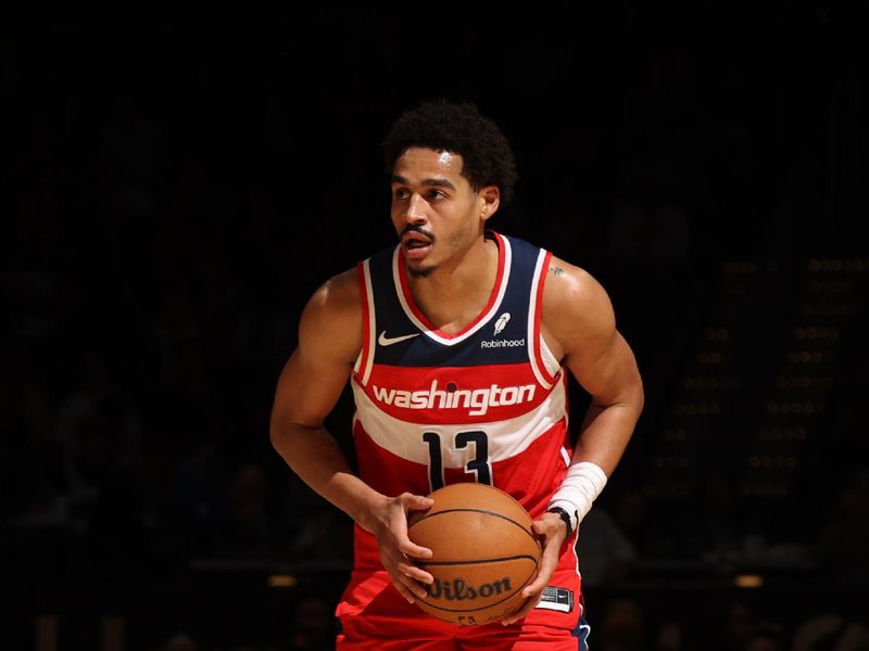 WASHINGTON, DC -? MARCH 6:  Jordan Poole #13 of the Washington Wizards handles the ball during the game  on March 6, 2024 at Capital One Arena in Washington, DC. NOTE TO USER: User expressly acknowledges and agrees that, by downloading and or using this Photograph, user is consenting to the terms and conditions of the Getty Images License Agreement. Mandatory Copyright Notice: Copyright 2024 NBAE (Photo by Stephen Gosling/NBAE via Getty Images)