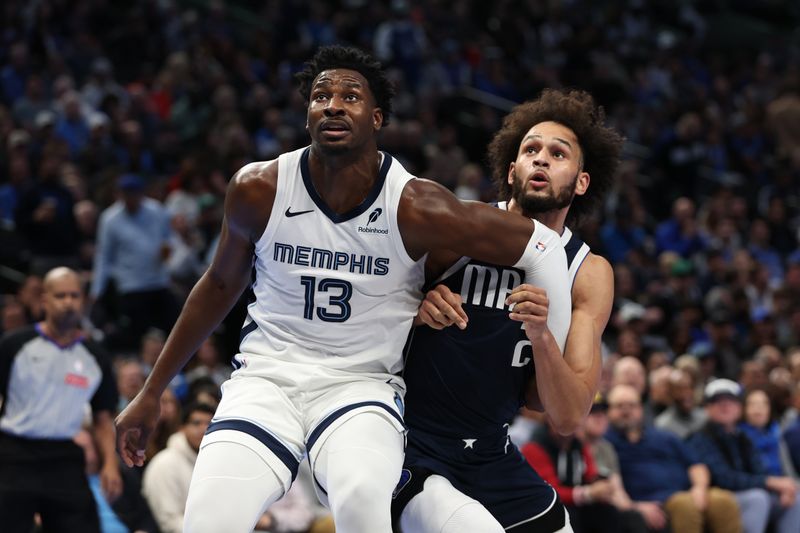 OKLAHOMA CITY, OK - DECEMBER 3: Jaren Jackson Jr. #13 of the Memphis Grizzlies plays defense during the game against the Dallas Mavericks during the Emirates NBA Cup game on on December 3, 2024 at Paycom Center in Oklahoma City, Oklahoma. NOTE TO USER: User expressly acknowledges and agrees that, by downloading and or using this photograph, User is consenting to the terms and conditions of the Getty Images License Agreement. Mandatory Copyright Notice: Copyright 2024 NBAE (Photo by Zach Beeker/NBAE via Getty Images)