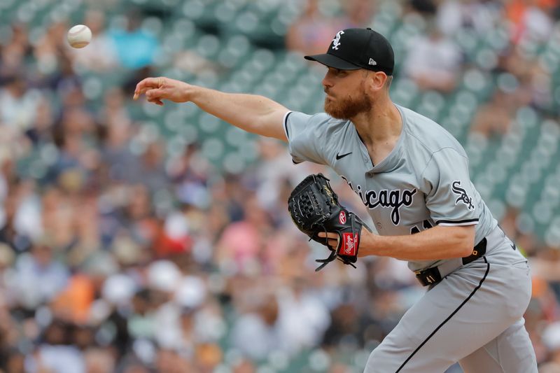 Jun 23, 2024; Detroit, Michigan, USA;  Chicago White Sox relief pitcher Chad Kuhl (41) pitches in the fourth inning against the Detroit Tigers at Comerica Park. Mandatory Credit: Rick Osentoski-USA TODAY Sports