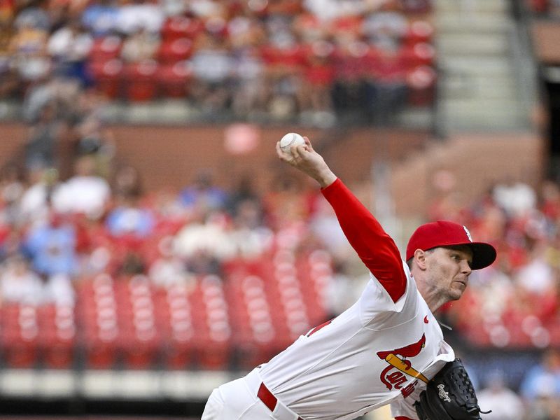 Aug 6, 2024; St. Louis, Missouri, USA;  St. Louis Cardinals starting pitcher Sonny Gray (54) pitches against the Tampa Bay Rays during the first inning at Busch Stadium. Mandatory Credit: Jeff Curry-USA TODAY Sports