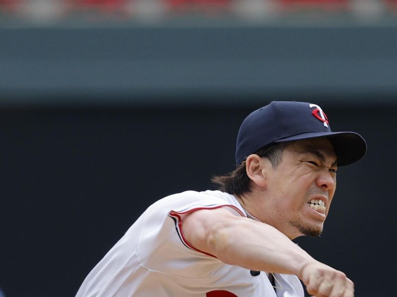 Sep 9, 2023; Minneapolis, Minnesota, USA; Minnesota Twins starting pitcher Kenta Maeda (18) throws to the New York Mets in the first inning at Target Field. Mandatory Credit: Bruce Kluckhohn-USA TODAY Sports