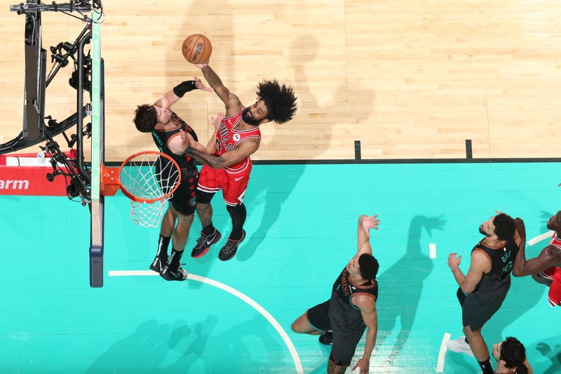 WASHINGTON, DC -? APRIL 12: Coby White #0 of the Chicago Bulls shoots the ball during the game against the Washington Wizards on April 12, 2024 at Capital One Arena in Washington, DC. NOTE TO USER: User expressly acknowledges and agrees that, by downloading and or using this Photograph, user is consenting to the terms and conditions of the Getty Images License Agreement. Mandatory Copyright Notice: Copyright 2024 NBAE (Photo by Stephen Gosling/NBAE via Getty Images)