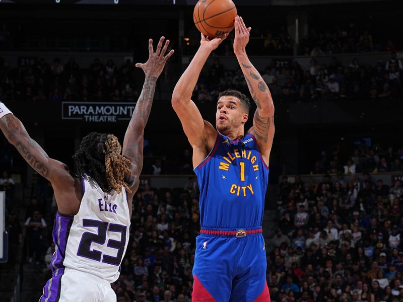 DENVER, CO - MARCH 5: Michael Porter Jr. #1 of the Denver Nuggets shoots the ball during the game against the Sacramento Kings on March 5, 2025 at Ball Arena in Denver, Colorado. NOTE TO USER: User expressly acknowledges and agrees that, by downloading and/or using this Photograph, user is consenting to the terms and conditions of the Getty Images License Agreement. Mandatory Copyright Notice: Copyright 2025 NBAE (Photo by Garrett Ellwood/NBAE via Getty Images)