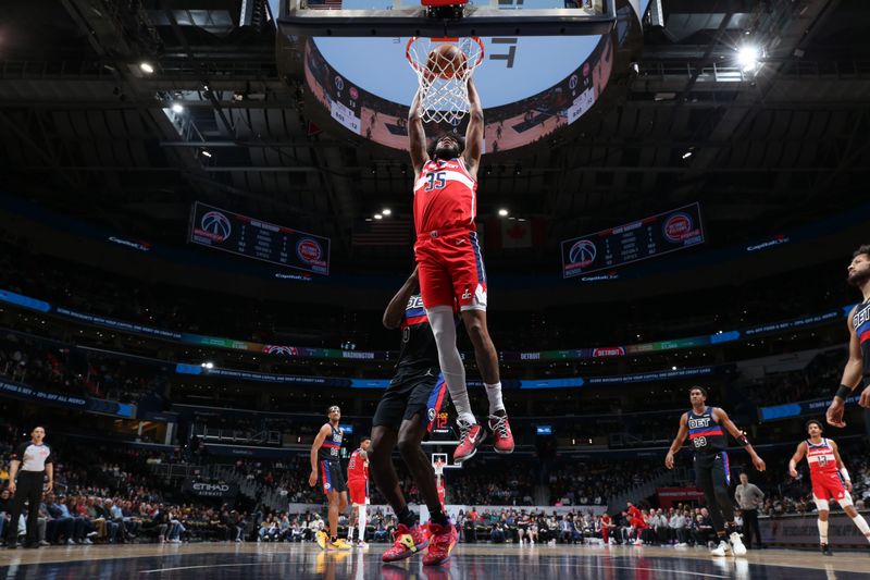 WASHINGTON, DC -? MARCH 29:  Marvin Bagley III #35 of the Washington Wizards goes to the basket during the game on March 29, 2024 at Capital One Arena in Washington, DC. NOTE TO USER: User expressly acknowledges and agrees that, by downloading and or using this Photograph, user is consenting to the terms and conditions of the Getty Images License Agreement. Mandatory Copyright Notice: Copyright 2024 NBAE (Photo by Stephen Gosling/NBAE via Getty Images)