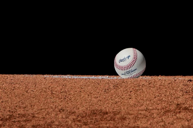 Mar 1, 2024; Mesa, Arizona, USA; A baseball sits on the mound before a game between the Chicago Cubs and Chicago White Sox at Sloan Park. Mandatory Credit: Rick Scuteri-USA TODAY Sports