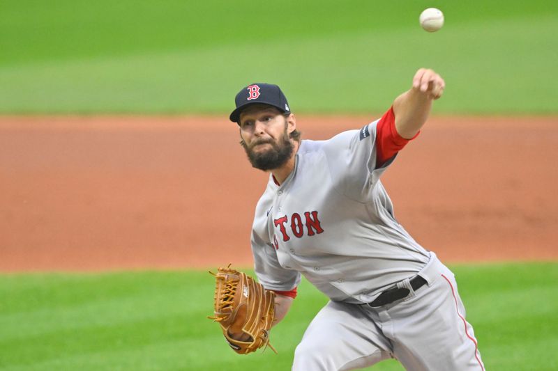 Jun 8, 2023; Cleveland, Ohio, USA; Boston Red Sox starting pitcher Matt Dermody (62) delivers a pitch in the first inning against the Cleveland Guardians at Progressive Field. Mandatory Credit: David Richard-USA TODAY Sports