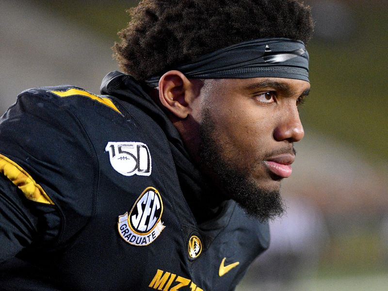 Nov 23, 2019; Columbia, MO, USA; Missouri Tigers quarterback Kelly Bryant (7) prepares for team warm ups before the game against the Tennessee Volunteers at Memorial Stadium/Faurot Field. Mandatory Credit: Denny Medley-USA TODAY Sports