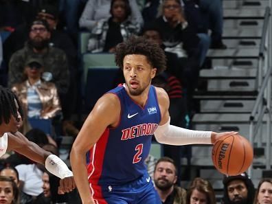 NEW ORLEANS, LA - NOVEMBER 2: Cade Cunningham #2 of the Detroit Pistons handles the ball during the game against the New Orleans Pelicans on November 2, 2023 at the Smoothie King Center in New Orleans, Louisiana. NOTE TO USER: User expressly acknowledges and agrees that, by downloading and or using this Photograph, user is consenting to the terms and conditions of the Getty Images License Agreement. Mandatory Copyright Notice: Copyright 2023 NBAE (Photo by Layne Murdoch Jr./NBAE via Getty Images)