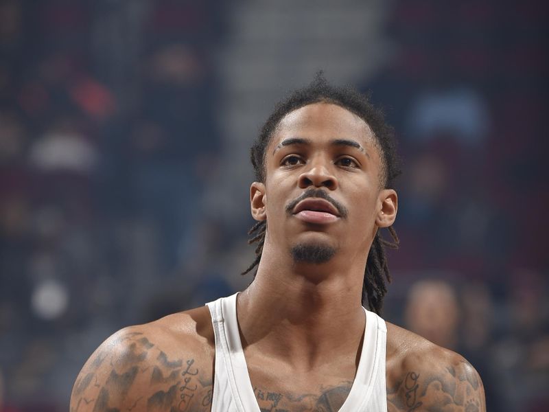 CLEVELAND, OH - FEBRUARY 2: Ja Morant #12 of the Memphis Grizzlies warms up before the game against the Cleveland Cavaliers on February 2, 2023 at Rocket Mortgage FieldHouse in Cleveland, Ohio. NOTE TO USER: User expressly acknowledges and agrees that, by downloading and/or using this Photograph, user is consenting to the terms and conditions of the Getty Images License Agreement. Mandatory Copyright Notice: Copyright 2022 NBAE (Photo by David Liam Kyle/NBAE via Getty Images)